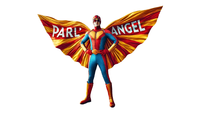 Parlangel in his superhero uniform.